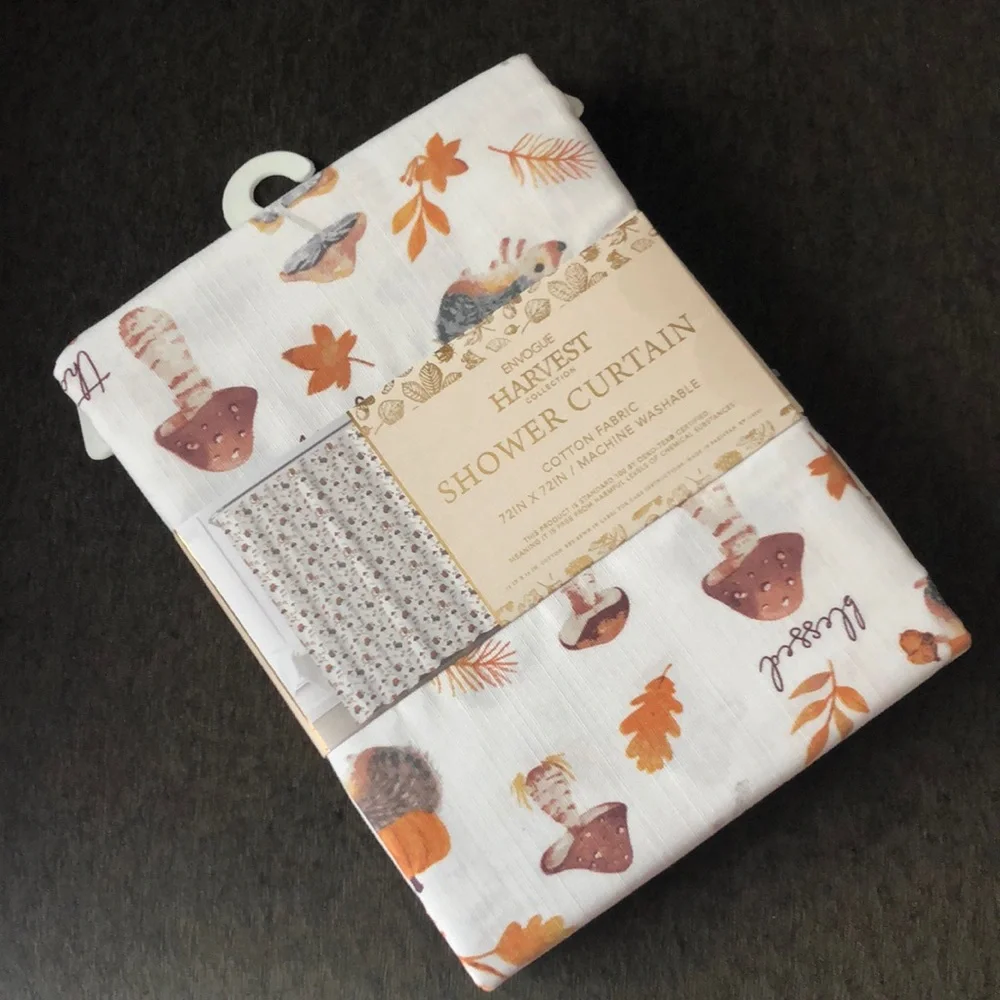 Envogue Harvest Collection FALL Mushroom Shower Curtain